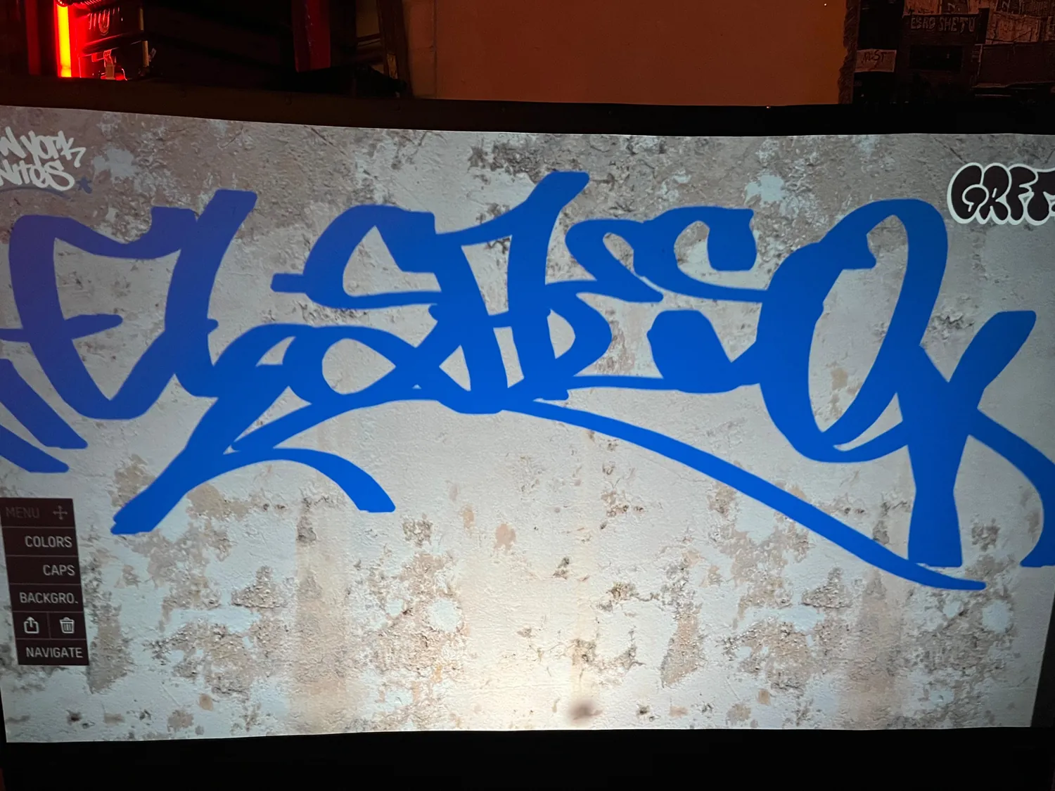 A finished piece reading CLASSICK on the Graffiti+ wall