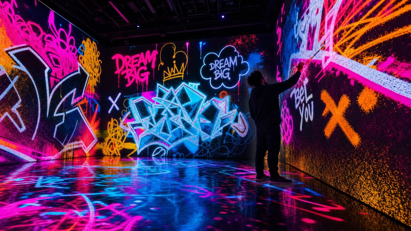 Immersive volumetric painting space