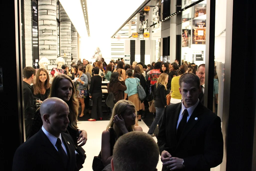 The packed 500-guest cocktail reception inside the redesigned Chanel SoHo boutique during the flagship reopening, 2010